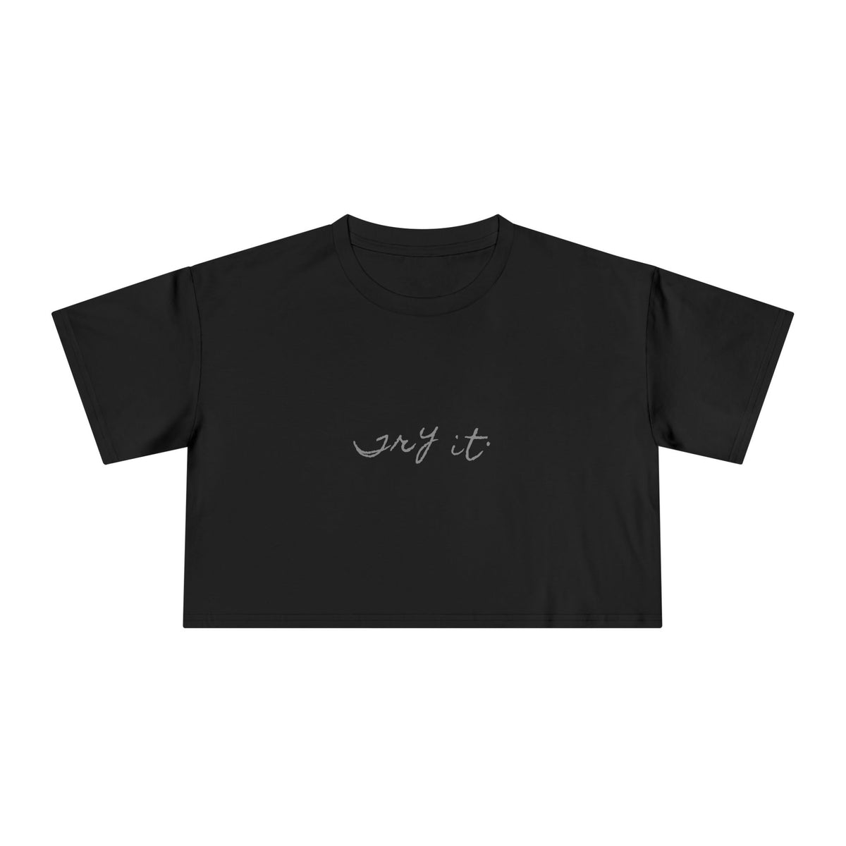 Try It. — Back Story Crop Tee