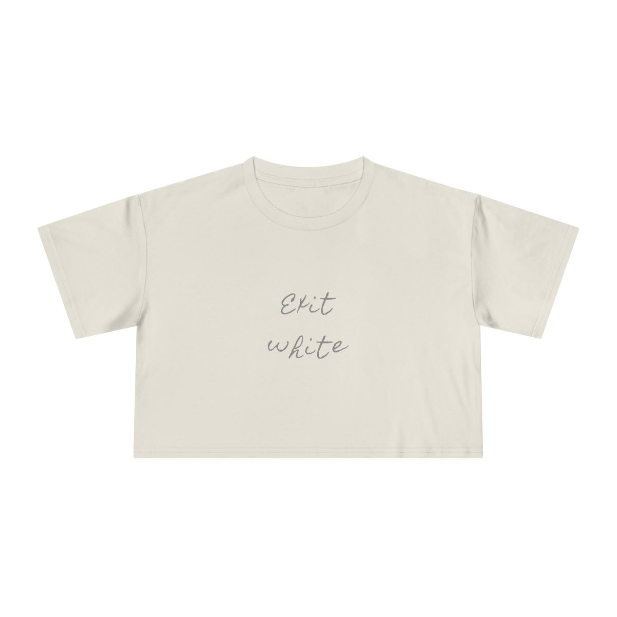 Exit White — Back Story Crop Tee