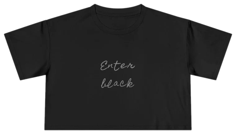Enter Black — Back Story Crop Tee