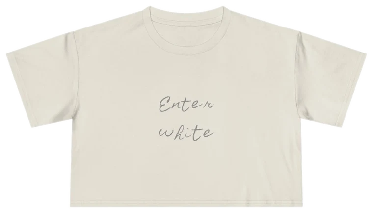 Enter White — Back Story Crop Tee
