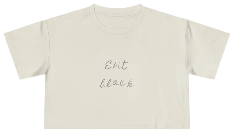 Exit Black — Back Story Crop Tee