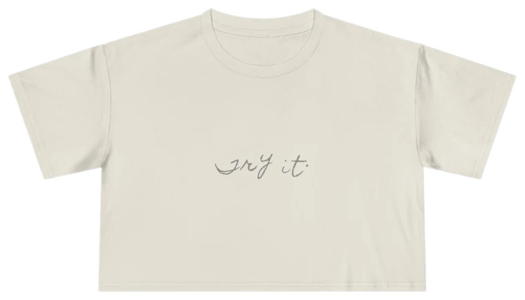 Try It. — Back Story Crop Tee